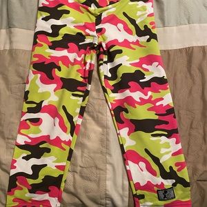 Celestial Bodiez Pink and Green Camo Capris